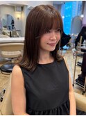 ブリーチなしチェリーブラウン髪質改善縮毛矯正酸性ストレート