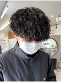 波巻きスパイラルパーマメンズマッシュツイストスパイラルパーマ