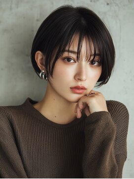 ルービック 奈良(Rubik's) レディース韓国レイヤーナチュラル小顔ボブ