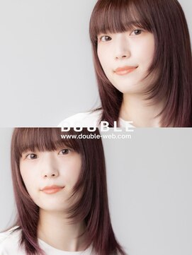 ダブル(DOUBLE) 赴くままに動く毛流れでピュアさ漂うストレートミディアム