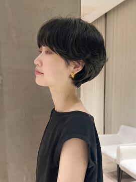 ニュアンスパーマのマッシュショート20代30代