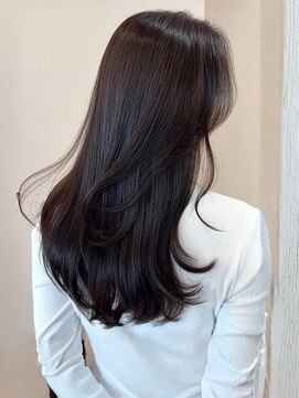 ロングレイヤー 髪質改善 アッシュブラウン レイヤーカット 美髪