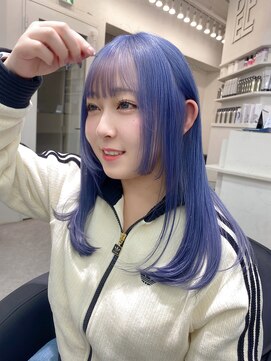 ペレ 渋谷(PELE) 着物ヘア/ダークアッシュ/ミディアムレイヤーカット/渋谷