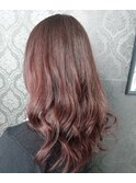 ピンクアッシュ×セミロング