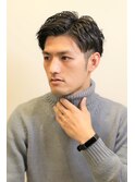 ツーブロック刈り上げ波打ちパーマサイドパートアップバングI