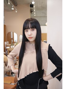 ガーデンエン 表参道(GARDEN eN) ワイドバングロング/シークレットハイライト/矯正縮毛/髪質改善