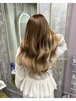 ガルボヘアー 名古屋栄店(garbo hair)&nbsp;#栄#プルエクステ#グラデーション#ハイトーン#ロング#透明感