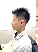 ソフトモヒカン/短髪アップバング／ジェルスタイル/刈り上げ