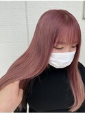 ラベンダーピンクカラー/ケアブリーチ/超音波トリートメント