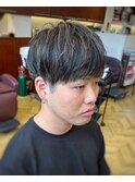 ナチュラルマッシュハイライトメンズカラー