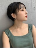 耳かけボブパーマオリーブベージュボブシャギーボブ銀座前髪