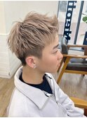 ハイトーン×ツーブロアップバング【メンズ】