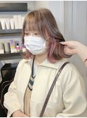 インナーカラー♪ピンク♪福岡天神ブリーチ♪学割U24