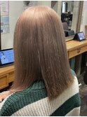 グレージュカラーレイヤーカットダブルカラーケアブリーチ