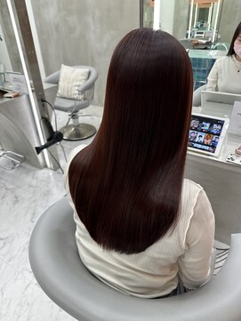 ロンドルーチェ 心斎橋(Lond luce) ダークアッシュ/ミディアムレイヤーカット［髪質改善/縮毛矯正］