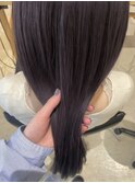 ラベンダーブラウンカラー透け感艶髪韓国ヘアロングヘア◎杉本