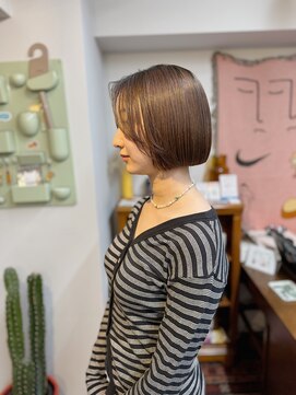 アンドチル 渋谷(AND CHILL) ミニボブ/サイドバング/コンパクトボブ/ブリーチなしベージュ