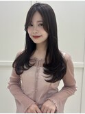 韓国ヘア/前髪カット/レイヤーカット/ベージュ/ミディアム