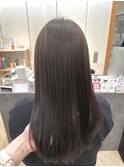 透明感カラー艶感アッシュベージュレイヤーロング