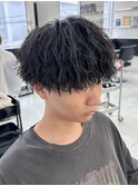 MEN'S HAIR/ブルーブラック/スペインカール/韓国マッシュ