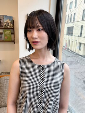 ポール(pole) 札幌ボブ 暗髪グレージュレイヤーボブ