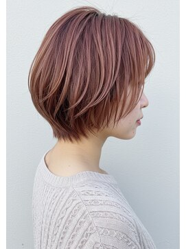 インスヘアー 京都四条大宮店(INCE HAIR) くびれ前上がりショートボブ×ピンクベージュ
