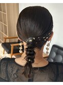 ヘアセット/ヘアアレンジ/結婚式/金箔/タイトロープ/佐賀