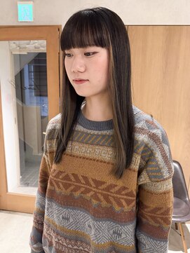 ラミエ バイ メルト 吉祥寺(lamie by melt) 久保田)インナーカラー地毛風ワイドバング縮毛矯正ストレート