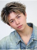 ローライトフェザースパイラルパーマフェードカットマッシュ