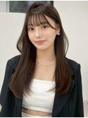 韓国風ヘア 顔周りカット 小顔カット ブラウンベージュカラー