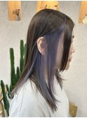 ロング/インナーカラー/ラベンダーグレー