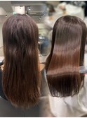美髪矯正 髪質改善 艶髪ストレート 表参道 ココアブラウン