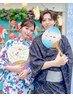【カップル浴衣】豊富なカラーから選べる!《浴衣ワンスター》