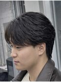 フェザーショートパーマセンターパート