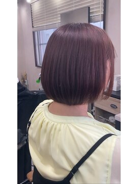 アジールヘア 東上野店(agir hair) 20代30代ナチュラルブリーチなしピンク大人ボブ【上野】