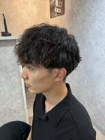 ラルス(Larus)&nbsp;ベリーショート/ダークアッシュ/ニュアンスパーマ/韓国マッシュ