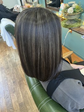 ロータスヘアーデザイン(Lotus Hair Design) 【lotus下枝】コントラスト白髪ぼかしハイライト◎グレージュ