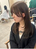 韓国風前髪　イメチェンレイヤー　ミントベージュ　こなれミディ
