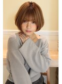丸みが可愛い小顔マッシュボブ　ひし形