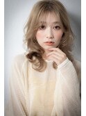 ハイトーンカラー大人可愛い韓国風巻き毛先パーマx上尾20代30代