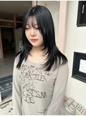顔まわりレイヤーカット ハッシュカット