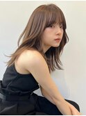 ミルクティーベージュダブルカラーハイライトバレイヤージュ