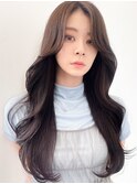 韓国風オルチャンくびれロング◎グレージュ×夏カラー秋カラー