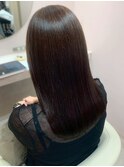 グレージュカラー 透明感カラー 髪質改善 艶髪 20代 ストレート