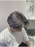 グレーカラーグレージュメンズダブルカラーブリーチ