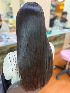 アークスヘアー 20代30代40代ストレートアッシュベージュ髪質改善大人ロング