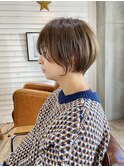20代30代40代大人ショートヘア/白髪ぼかしハイライト/大人ボブ