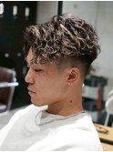 MEN'S/ハイライト×ニュアンスパーマ/テーパーフェード