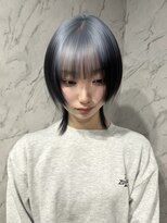 フィーリア 心斎橋堀江店(philia)&nbsp;ペールブルー×ブラックカラー♪ルーツカラー