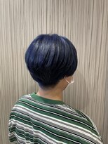 ビス リアン 川口店(Vis lien)&nbsp;20代/ハンサムショート/ネイビーブルー/ケアブリーチ/小顔/前髪